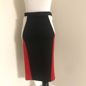 Red, black and white skirt